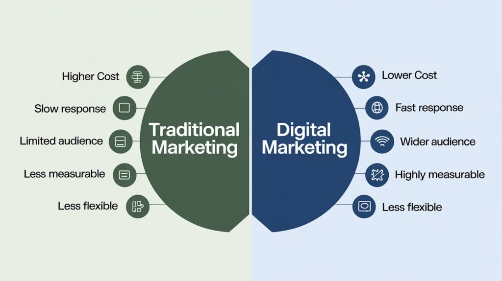 Difference between Traditional and Digital Marketing ?